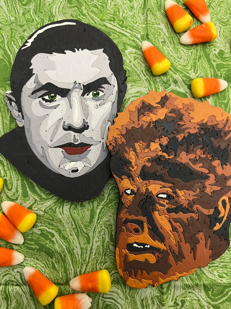 classic movie monster paint by number kits for Halloween 