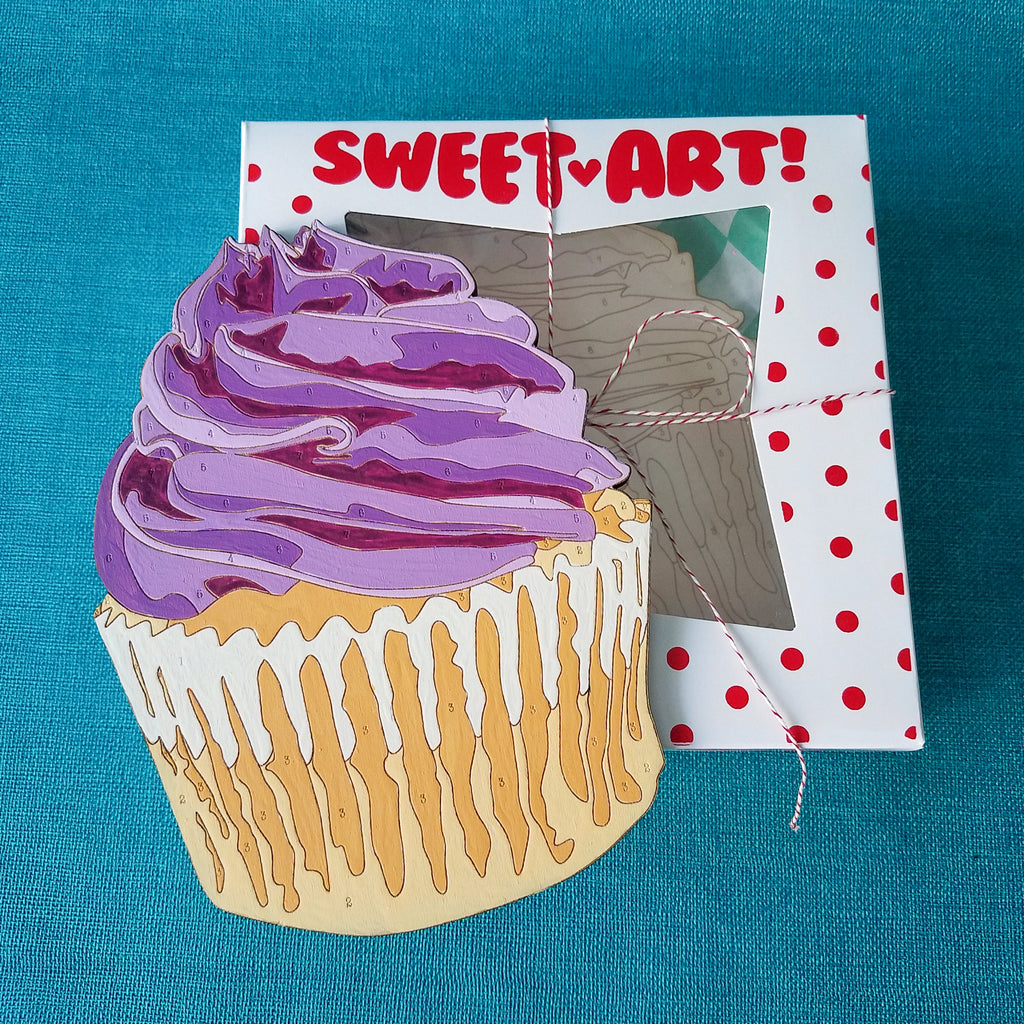 The Sweet Art collection is a perfect gift for the artist in your life. Nothing says "I love you" like a colorful cupcake paint by number kit!