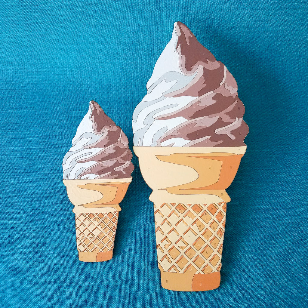 The Ice Cream cone is available in two sizes. Go for a regular swirl for a sweet treat or be extra with a jumbo size cone!